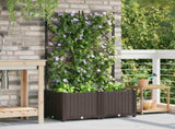 Garden Planter 2 pcs Brown 80 x 40 x 143 cm PP 42002815