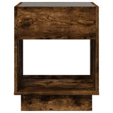 ZNTS Bedside Table with Infinity LED Smoked Oak 40x40x50 cm 3284081