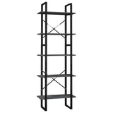 5-Tier Book Cabinet Grey 60x30x175 cm Pinewood 3081985