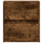 ZNTS Wall-mounted Bedside Cabinet with LED Lights Smoked Oak 3307969