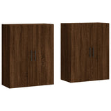 Wall Mounted Cabinets 2 pcs Brown Oak 69.5x34x90 cm 3195650
