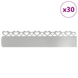 Lawn Edgings 30 pcs Silver 103 x 0.05 x 22 cm Galvanised Steel 874845