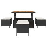 Garden Dining Set Black Poly Rattan 42007922