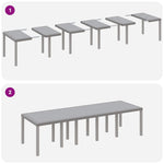 Garden Dining Set with Cushion 13 pcs Light grey 3378631
