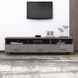 TV Cabinet "HAMAR" Light Grey 158x40x40 cm Solid Wood Pine 340475