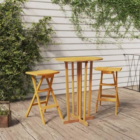 3 Piece Folding Bar Set Solid Wood Teak 3100777