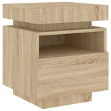 Bedside Cabinet with LED Lights Sonoma Oak 40x39x48.5 cm 836788