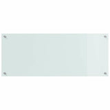 Kitchen Backsplash 2 pcs White 100 x 40 cm Tempered Glass 3415527