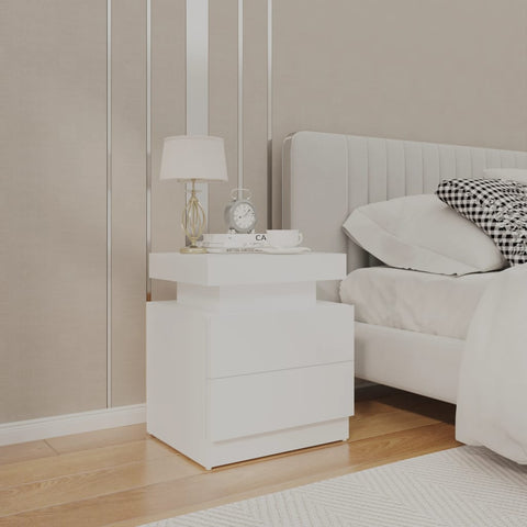 ZNTS Bedside Cabinet White 45x35x52 cm Engineered Wood 326849