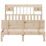 ZNTS Bookcase Bed without Mattress 140x200cm Solid Wood Pine 3322692
