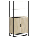 Highboard Sonoma Oak 68x35x139 cm Engineered Wood and Metal 849050