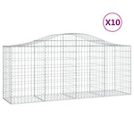 Arched Gabion Baskets 10 pcs 200x50x80/100 cm Galvanised Iron 3145627