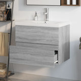 Sink Cabinet with Built-in Basin Grey Sonoma Engineered Wood 3152871