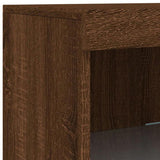 Sideboard with LED Lights Brown Oak 41x37x100 cm 836734
