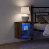 Floating Shelf with LED Light 2 pcs Brown 40 x 28.5 x 40 cm 863091