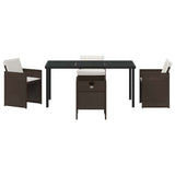 Garden Dining Set 5 pcs Brown Poly Rattan 3380603