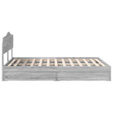 Storage Bed Grey Sonoma 140 x 200 cm Engineered Wood 3413094