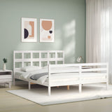 Bed Frame without Mattress White 160x200 cm Solid Wood 3194842