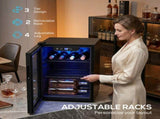 16 Bottle Wine Cooler, 48 Litre Capacity, 4-16&degC Tabletop Counter Drinks Wine Fridge with Glass T3398P617046