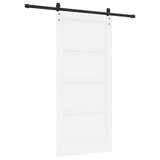 Sliding Door White and Black 93 x 202 cm Solid Pine Wood 3333179