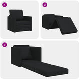 Folding Sofa Bed Black 74 x 77 x 81 cm Fabric 42030491