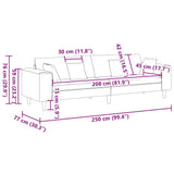 Sofa with Cushion Wine Red 250 x 77 x 76 cm Velvet 3335157