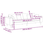 Velvet Sofa with Cushion Yellow 210 cm Velvet 3335159