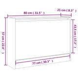 ZNTS Shoe Cabinet White 80x21x57 cm Engineered Wood 839910