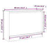 Shoe Cabinet Smoked Oak 80x21x57 cm Engineered Wood 839914