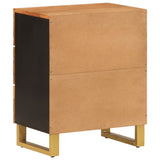 Bedside Cabinet Brown and Black 50x33x60 cm Solid Wood Mango 356792