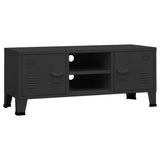 TV Cabinet Black Metal Medium TV Cabinet Rectangular 339618