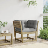 Garden Sofa Armrest with Cushions Impregnated Wood Pine 844698