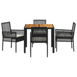 Garden Dining Set 5 pcs Black Poly rattan 3334902