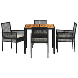 Garden Dining Set 5 pcs Black Poly rattan 3334902