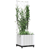 Garden Planter with Trellis White 40x40x136 cm PP 153280