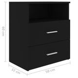 ZNTS Bed Cabinet Black 50x32x60 cm 803274