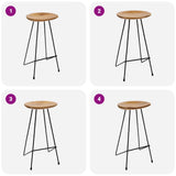 Bar Stools 2 pcs Solid Teak Wood 285203