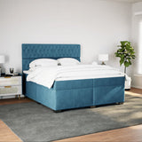 Box Spring Bed with Mattress Blue 200x200 cm Velvet 3291012