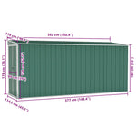 Wall-mounted Garden Shed Green 118x382x178 cm Galvanised Steel 316229