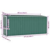 Wall-mounted Garden Shed Green 118x382x178 cm Galvanised Steel 316229