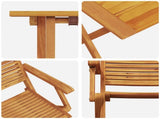 Folding Bistro Set Folding 3 pcs Brown Solid Acacia Wood 3375697