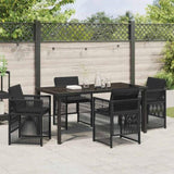 Garden Dining Set 5 pcs Black Powder-Coated Steel 3380651