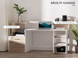 Computer Desk with Drawers and Storage Shelves, Office Desk Writing Table with Printer Stand, Large T3398P377527