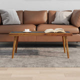 Coffee Table Brown and Blue Teak and Resin 100x50x40 cm 245067
