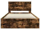 Bed Frame Smoked Oak 100 x 200 cm Solid Pine Wood 3411050