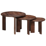 Nesting Coffee Tables 3 pcs Dark Brown Solid Mango Wood 4104659