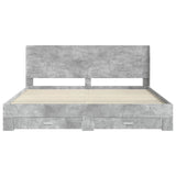 Bed Frame with Storage and Headboard Concrete Grey 3414082