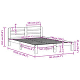 Bed Frame without Mattress White 140x190 cm Solid Wood Pine 855577