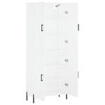 Highboard White 69.5x34x180 cm Engineered Wood 3195683