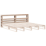 Headboard with Shelves 200 cm Solid Wood Pine 850872